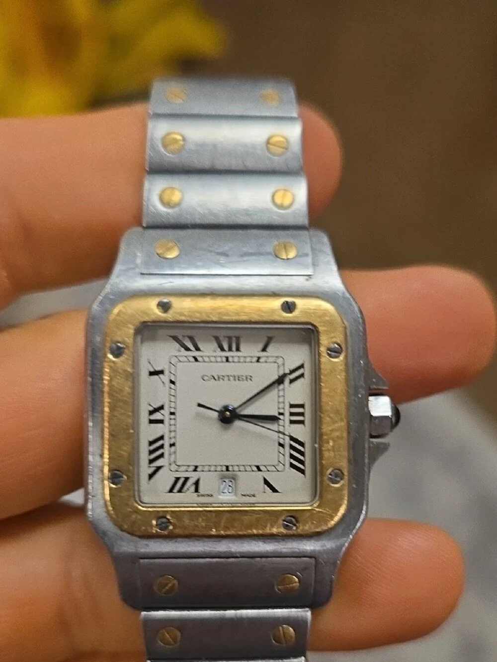 Cartier Two-Tone Santos Watch - White Dial